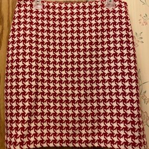 Talbots Red Houndstooth Skirt